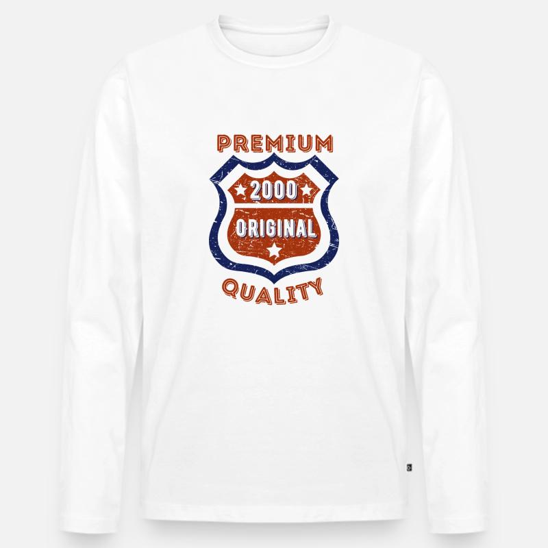 Premium-Qualität 2000 - Männer Premium Bio Langarmshirt - Weiß