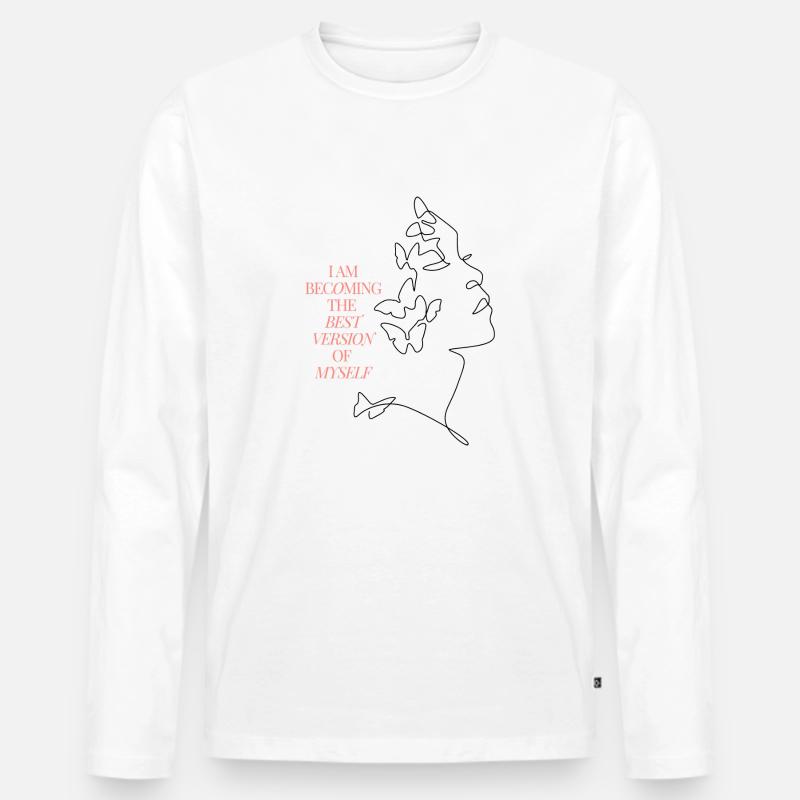 Beste Version von mir selbst - Männer Premium Bio Langarmshirt - Weiß