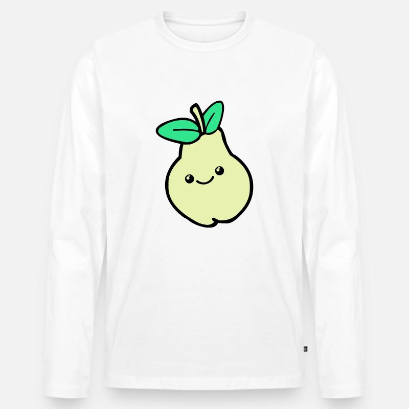 birne comic 02 - Männer Premium Bio Langarmshirt - Weiß