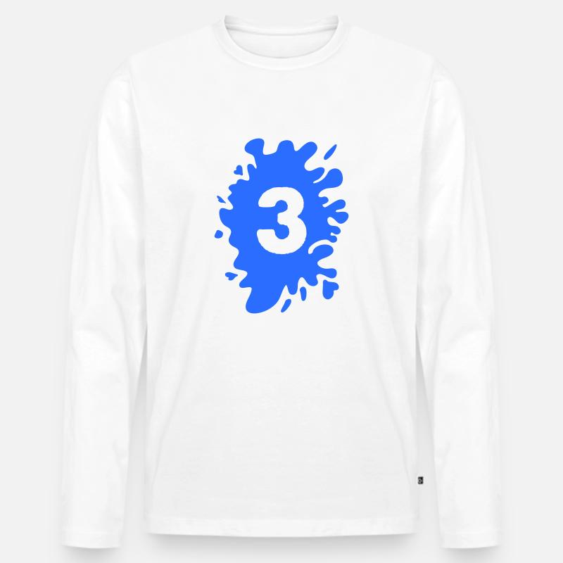 Klecks 3 - Männer Premium Bio Langarmshirt - Weiß