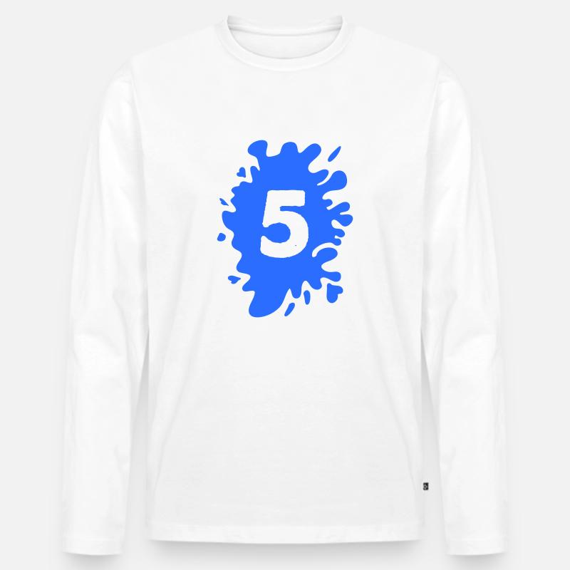 klecks 5 - Männer Premium Bio Langarmshirt - Weiß