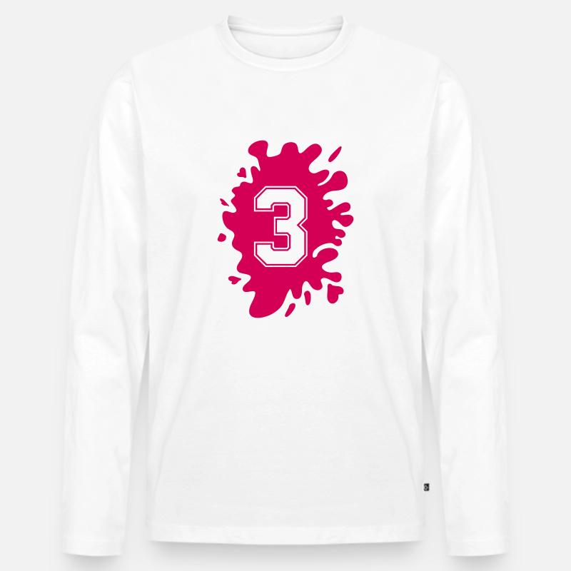 klecks 3 - Männer Premium Bio Langarmshirt - Weiß