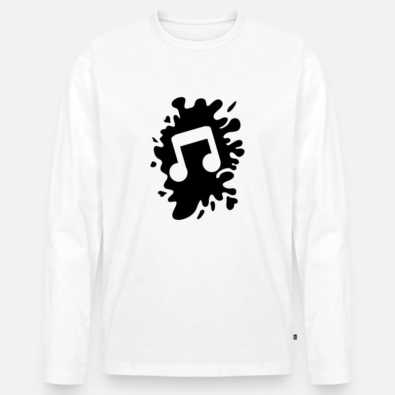 klecks musik note - Männer Premium Bio Langarmshirt - Weiß
