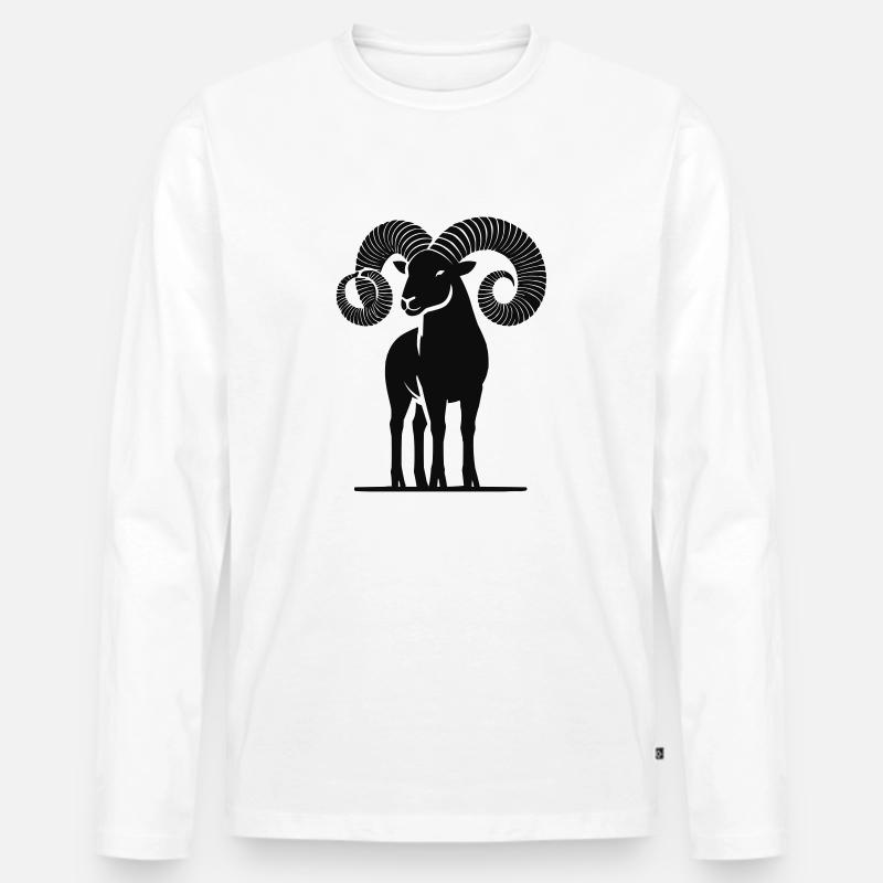 ariete - Maglia a manica lunga ecologica premium da uomo - bianco