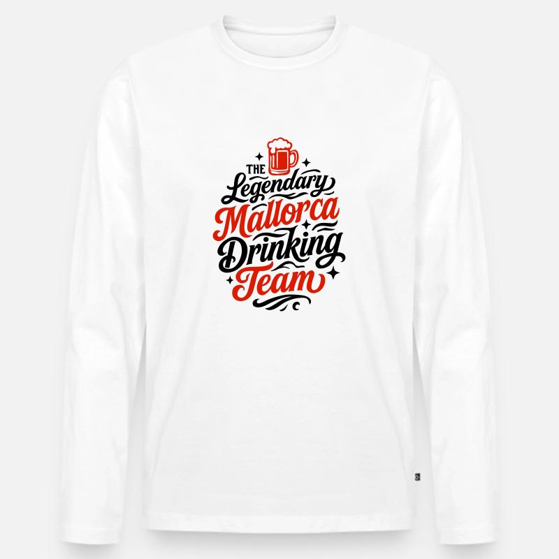 Mallorca Drinking Team - Männer Premium Bio Langarmshirt - Weiß