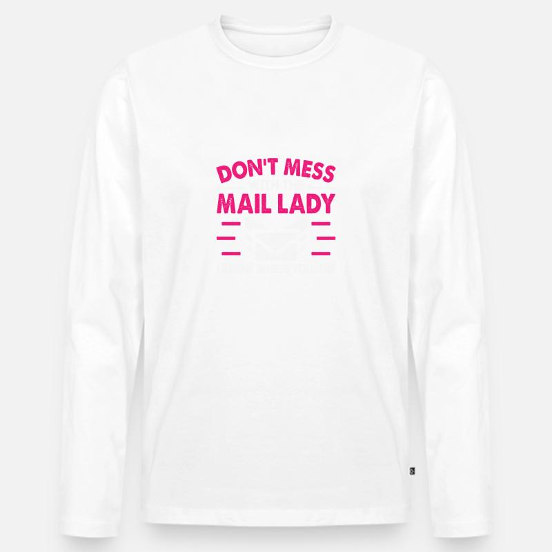 Postbote Postbotin Post Briefträger - Männer Premium Bio Langarmshirt - Weiß