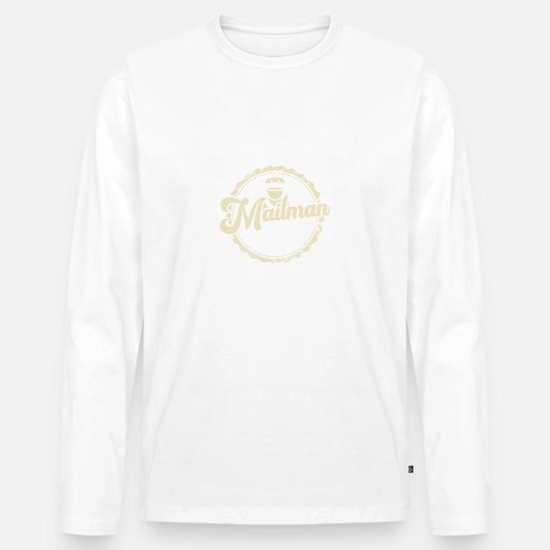 Postbote Postbotin Post Briefträger - Männer Premium Bio Langarmshirt - Weiß
