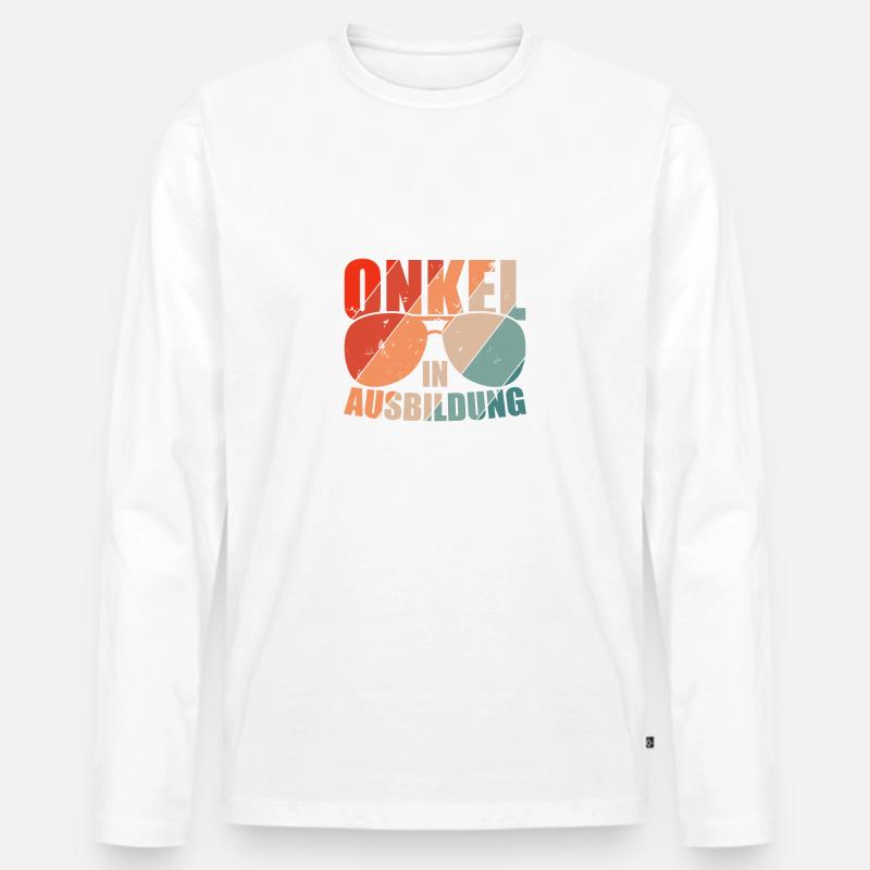 Du Wirst Onkel Werdender Onkel Geschenk - Männer Premium Bio Langarmshirt - Weiß