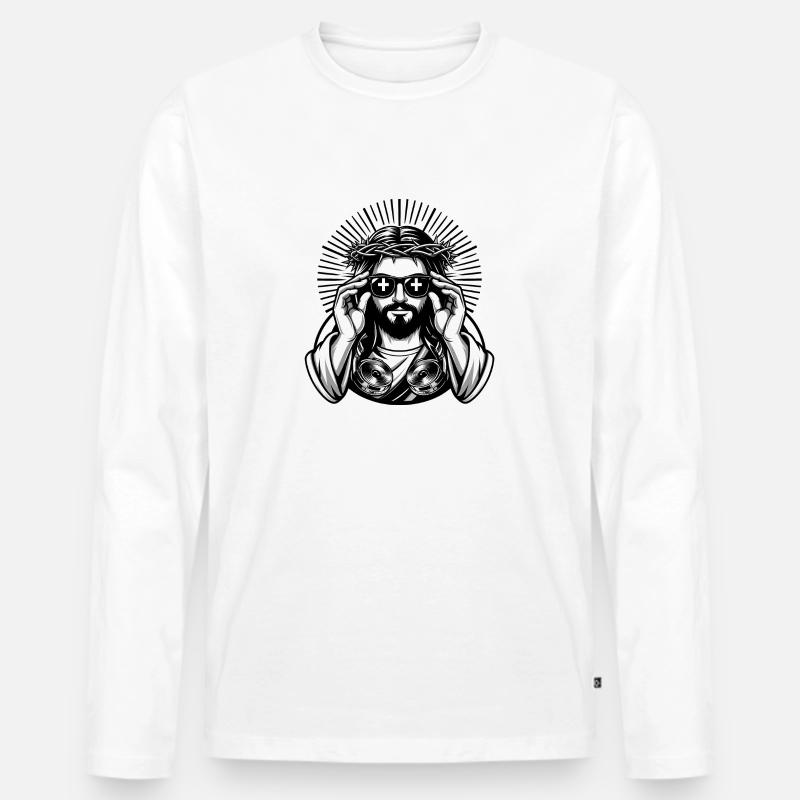 Moderner Jesus - Männer Premium Bio Langarmshirt - Weiß