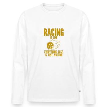 Car Classic Car - Men's Premium Organic Long Sleeve Shirt - white - Front - Nico (187cm)