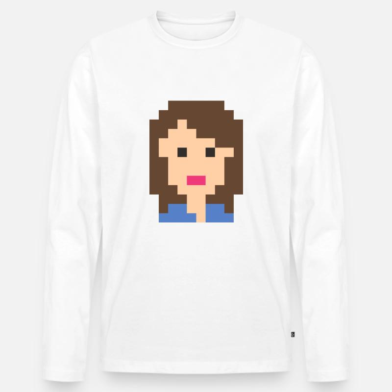 Mädchen - Männer Premium Bio Langarmshirt - Weiß