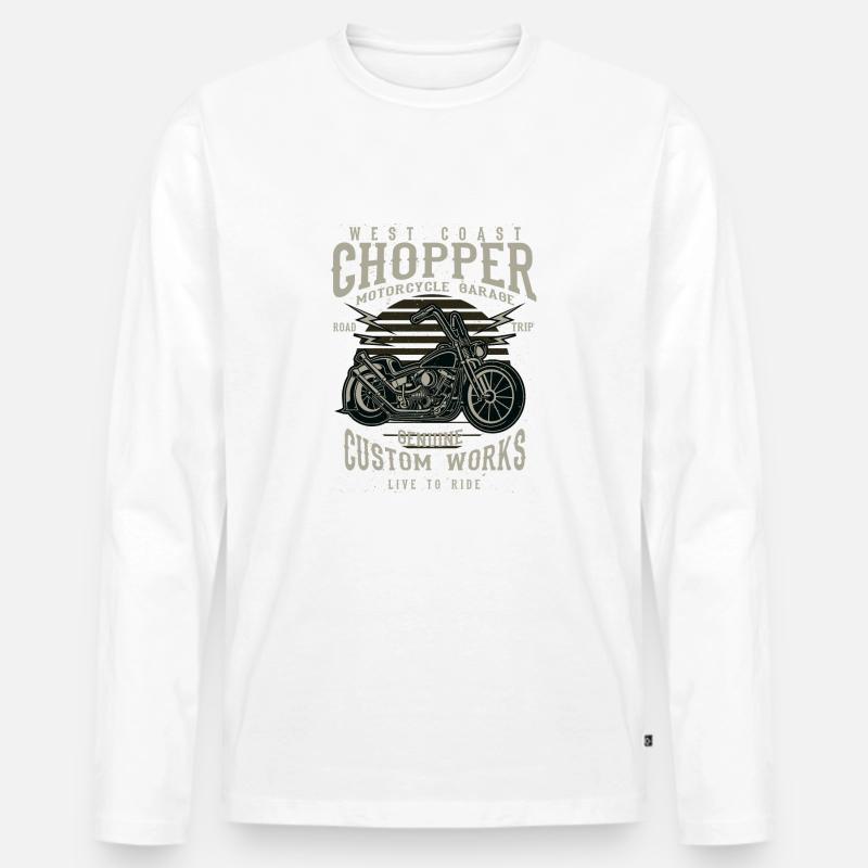 Elicottero della costa occidentale - Maglia a manica lunga ecologica premium da uomo - bianco