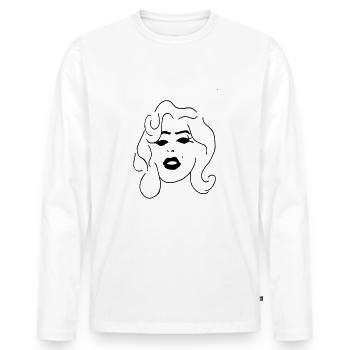 Marilyn Monroe - T-shirt manches longues Premium bio Homme - blanc - Devant - Nico (187cm)