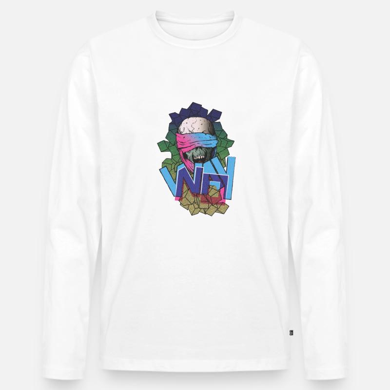 NO_WAY - Männer Premium Bio Langarmshirt - Weiß