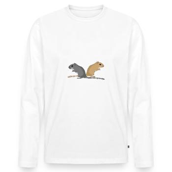 Rennmäuse sind wie Kartoffelchips - Männer Premium Bio Langarmshirt - Weiß - Vorne - Nico (187cm)
