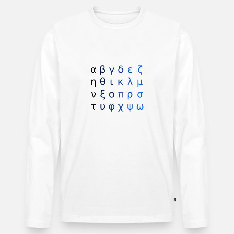 Griechisches Alphabet - Männer Premium Bio Langarmshirt - Weiß