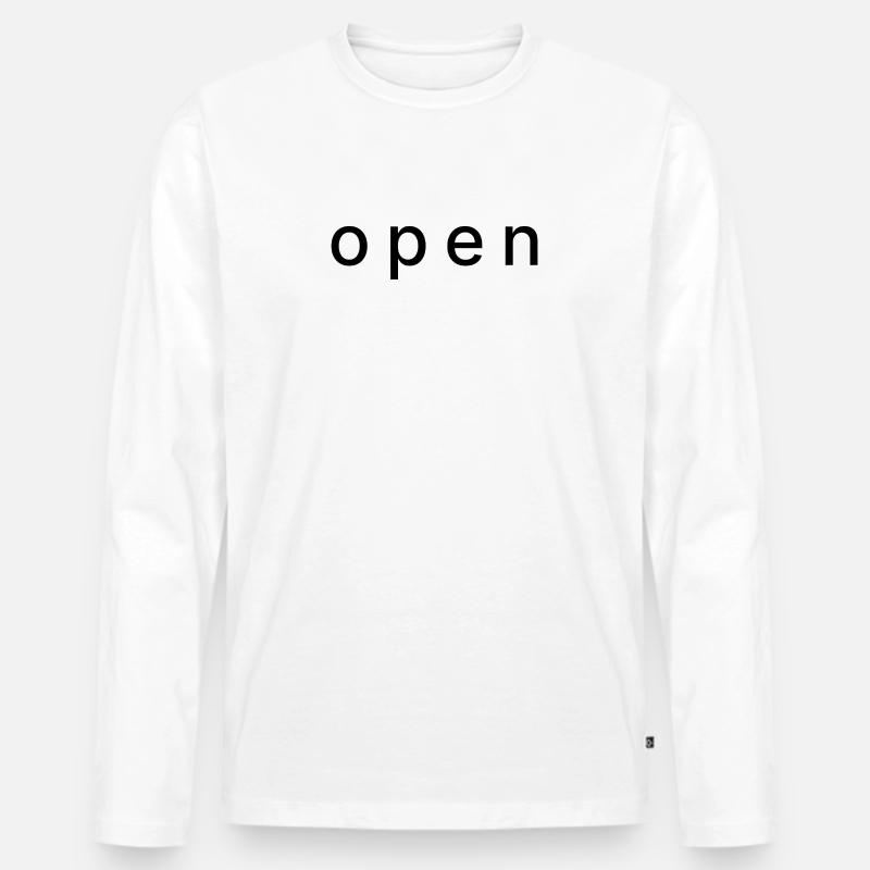 open - Männer Premium Bio Langarmshirt - Weiß