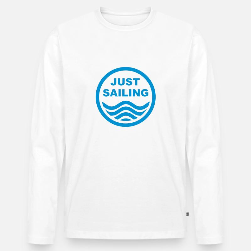 NUR SEGELN - Männer Premium Bio Langarmshirt - Weiß