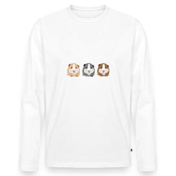 Meerschweinchen sind wie Kartoffelchips - Männer Premium Bio Langarmshirt - Weiß - Vorne - Nico (187cm)