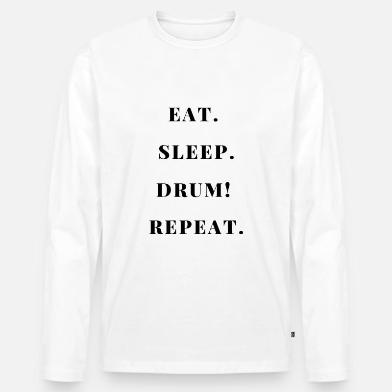 Drummer drummer - Männer Premium Bio Langarmshirt - Weiß