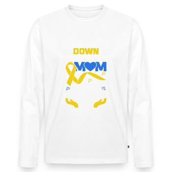 Down Syndrome Mom Down Syndrome Awareness - Männer Premium Bio Langarmshirt - Weiß - Vorne - Nico (187cm)