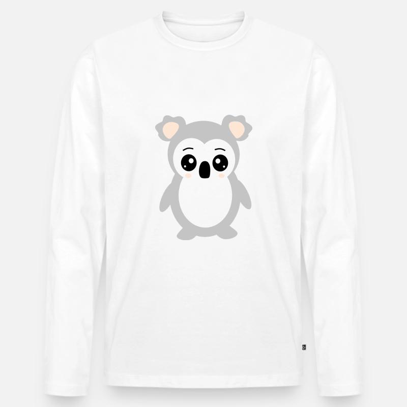 Koala Koalabär Bär Bärchen Gesicht Augen cute - Männer Premium Bio Langarmshirt - Weiß
