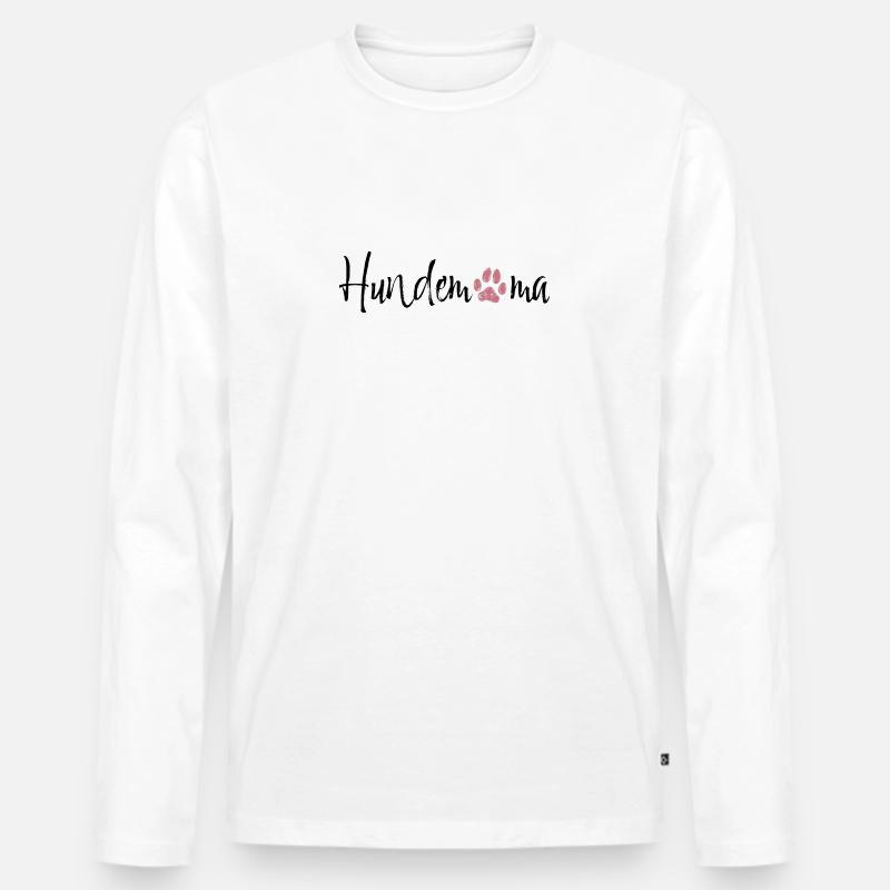 Hundemama - Männer Premium Bio Langarmshirt - Weiß