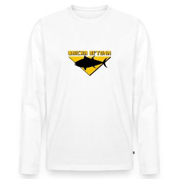 Bicka Bi'Tonn - T-shirt manches longues Premium bio Homme - blanc - Devant - Nico (187cm)