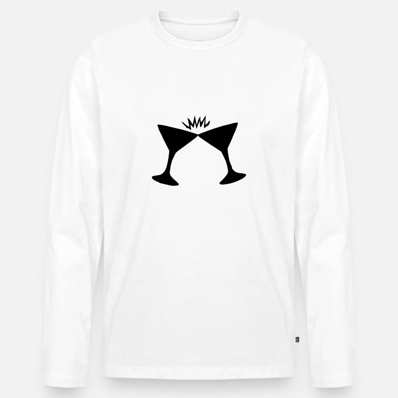 prost - Männer Premium Bio Langarmshirt - Weiß