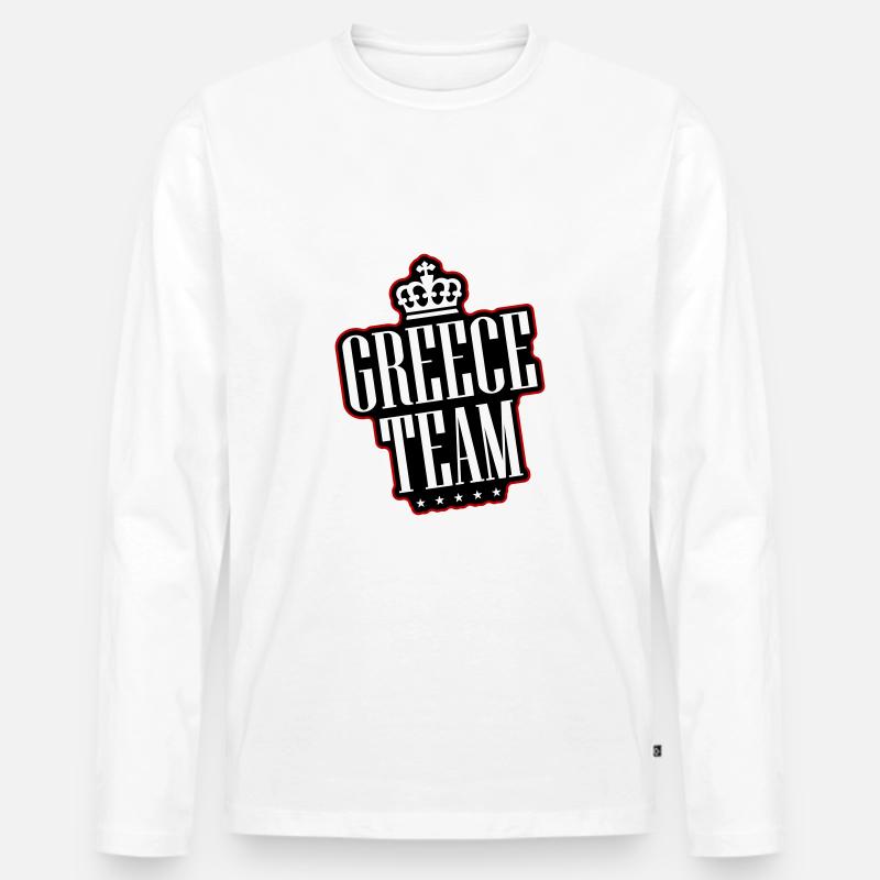 Greece Team - Männer Premium Bio Langarmshirt - Weiß