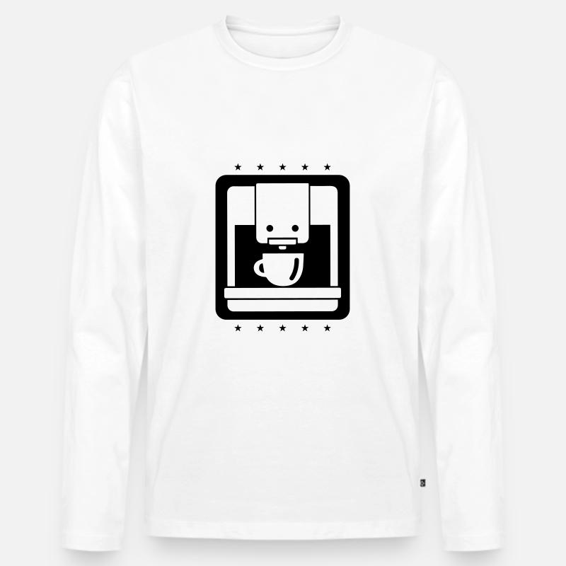 Kaffeemaschine Symbol - Männer Premium Bio Langarmshirt - Weiß