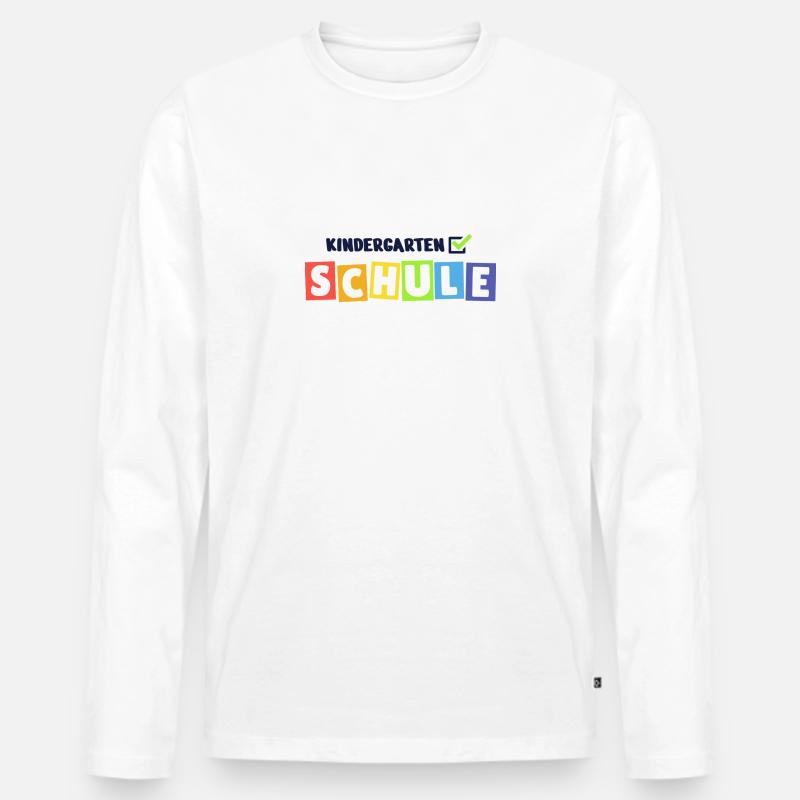 Kindergarten Check Schule - Männer Premium Bio Langarmshirt - Weiß