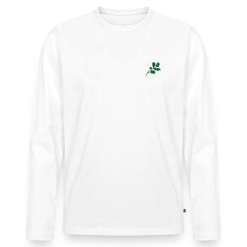 Holly - Men's Premium Organic Long Sleeve Shirt - white - Front - Nico (187cm)