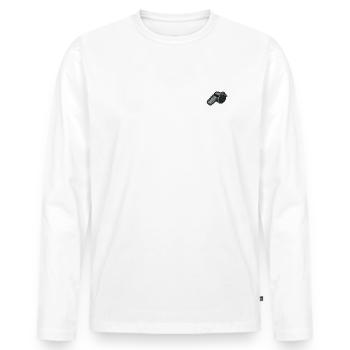 Embroidered Pipe - Men's Premium Organic Long Sleeve Shirt - white - Front - Nico (187cm)
