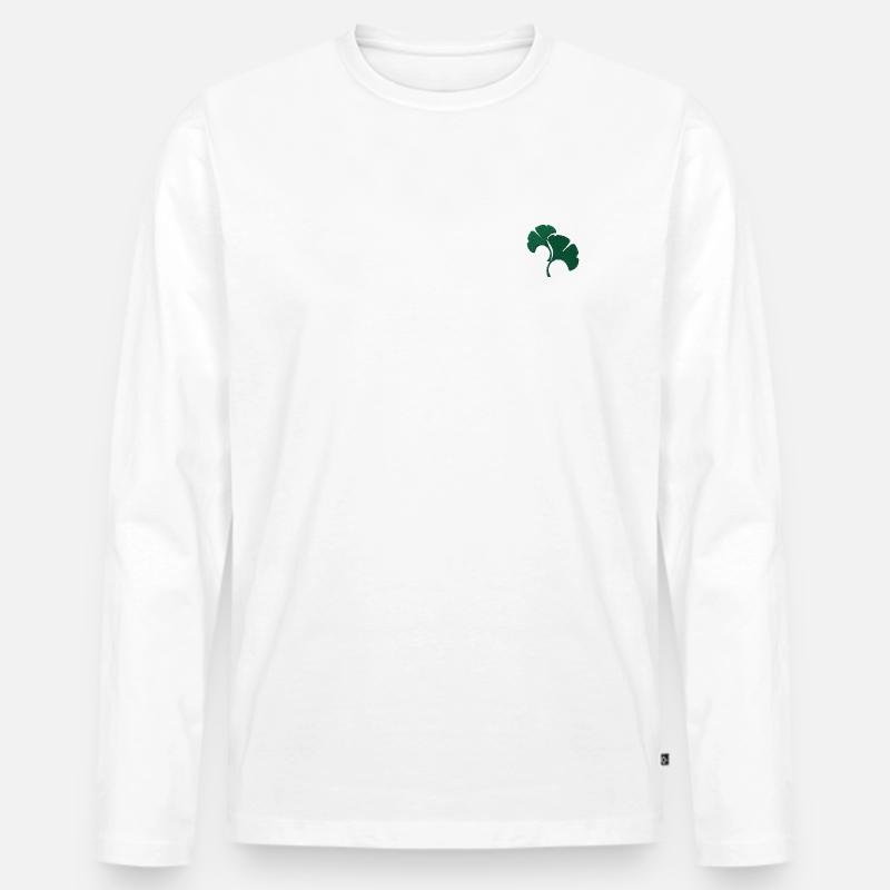 Klee - Männer Premium Bio Langarmshirt - Weiß
