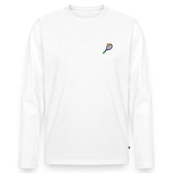 Tennis racket - Men's Premium Organic Long Sleeve Shirt - white - Front - Nico (187cm)