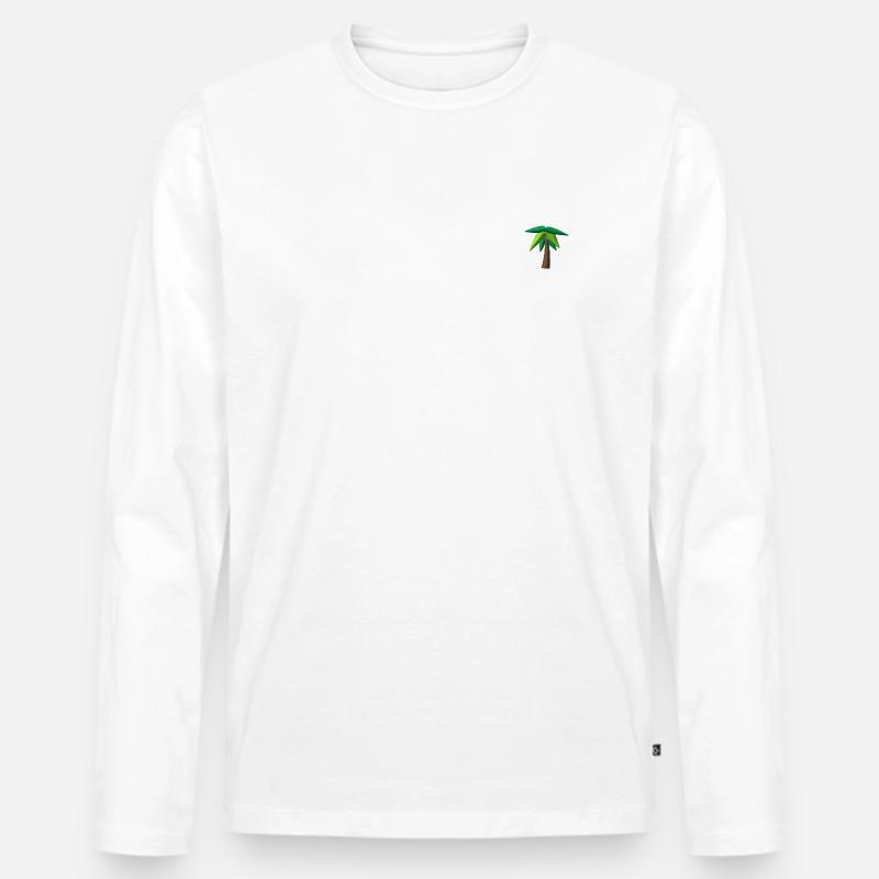 Palm - Männer Premium Bio Langarmshirt - Weiß