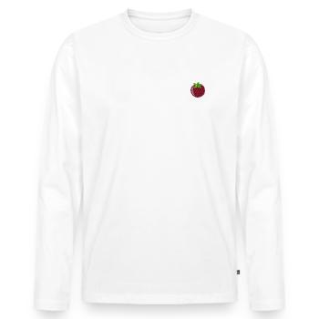 Tomate brodée - T-shirt manches longues Premium bio Homme - blanc - Devant - Nico (187cm)