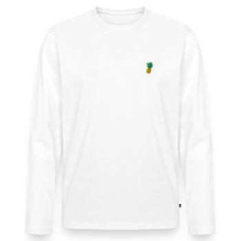 Ananas - Männer Premium Bio Langarmshirt - Weiß - Vorne - Nico (187cm)