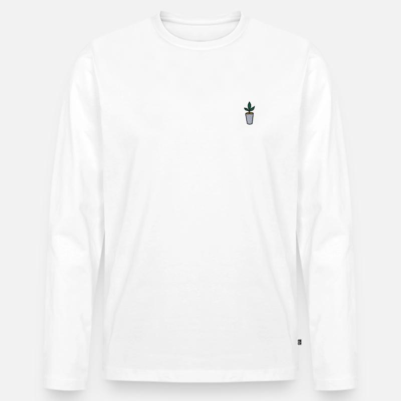 Blume 2 - Männer Premium Bio Langarmshirt - Weiß
