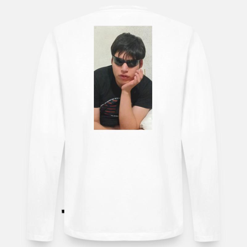 Urbane Silhouette mit Brille - Männer Premium Bio Langarmshirt - Weiß