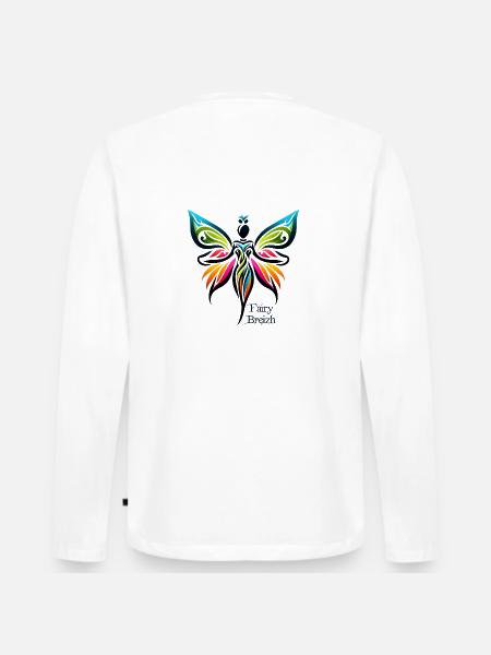 Colour Fairy - FairyBreizh - Men's Premium Organic Long Sleeve Shirt - white