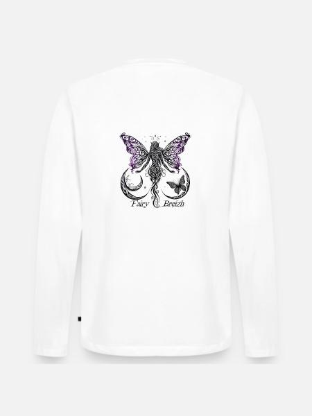 The Mischievous Fairy by FairyBreizh - Men's Premium Organic Long Sleeve Shirt - white