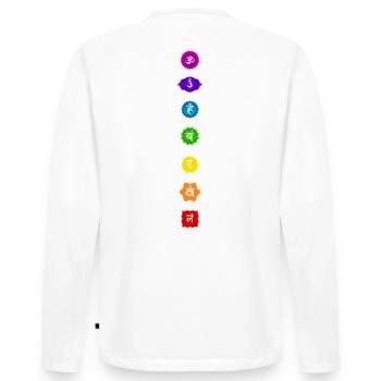 Chakras - lueur - T-shirt manches longues Premium bio Homme - blanc - Dos - Nico (187cm)