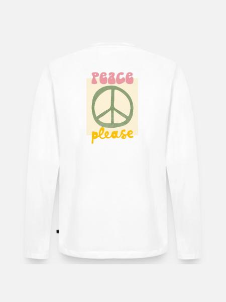 Peace - Männer Premium Bio Langarmshirt - Weiß