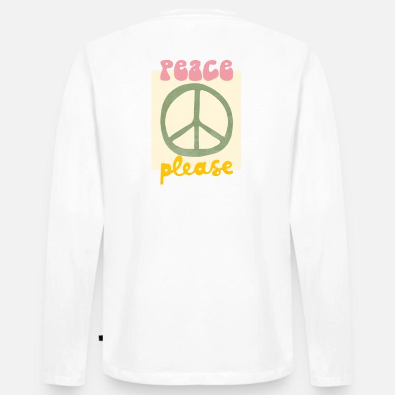 Peace - Männer Premium Bio Langarmshirt - Weiß