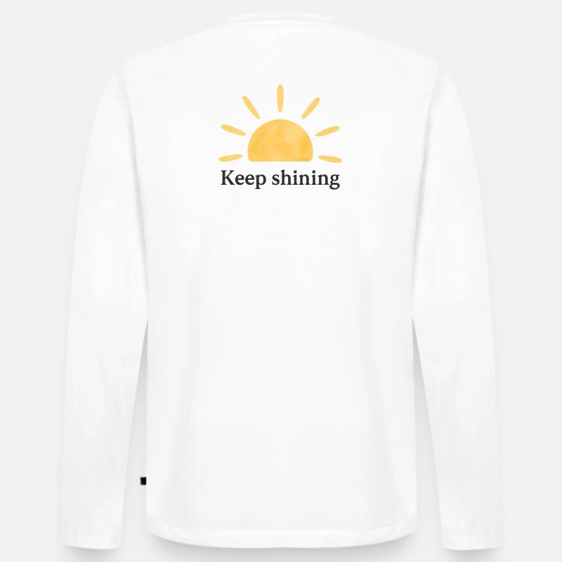 Keep Shining – Sonne – Minimalistisch - Männer Premium Bio Langarmshirt - Weiß