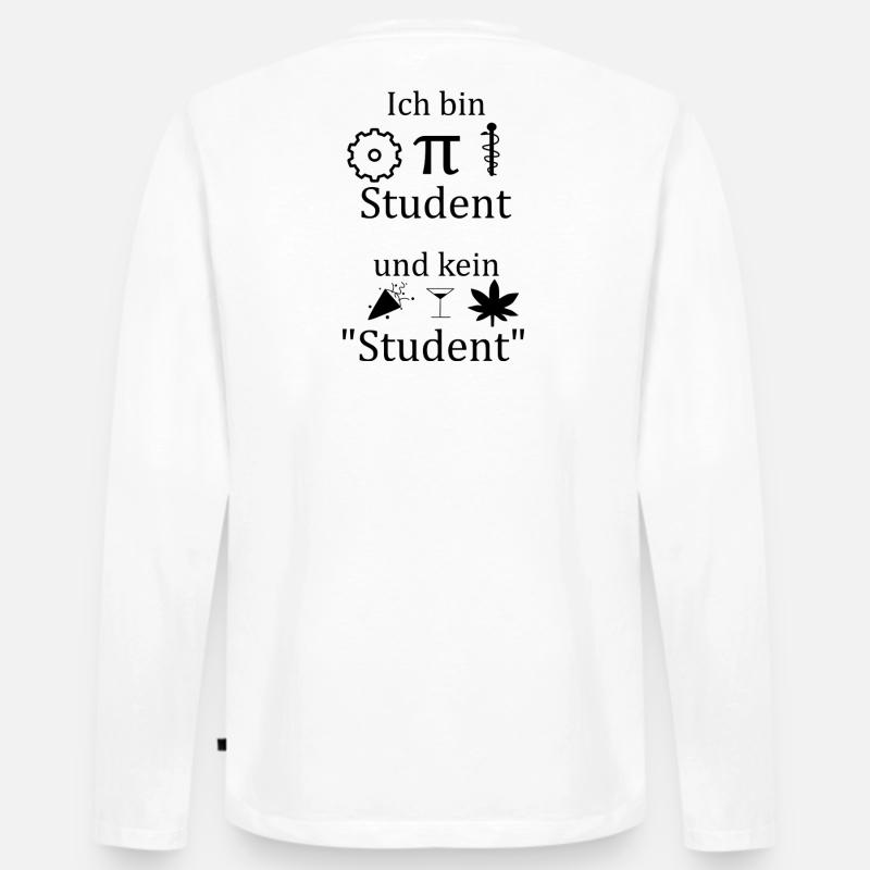 Unispruch "Ich bin MINT Student" Studenten - Männer Premium Bio Langarmshirt - Weiß
