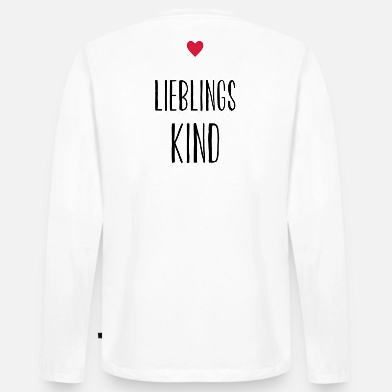 Kind Lieblingskind Herz Geschenk Geschenkidee - Männer Premium Bio Langarmshirt - Weiß