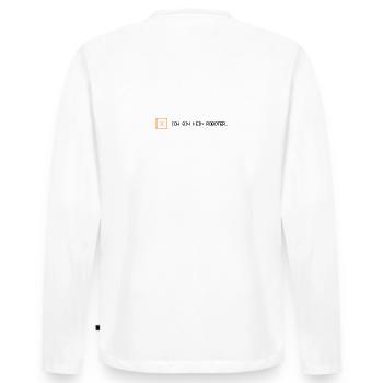 Ich bin kein Roboter. - Männer Premium Bio Langarmshirt - Weiß - Hinten - Nico (187cm)